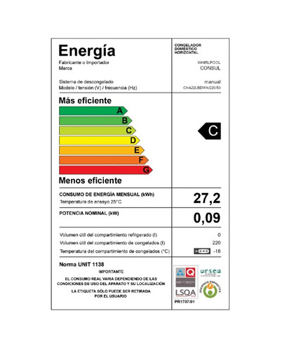 Freezer O Refrigerador Horizontal Consul 220l Cha22kbdwx