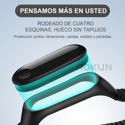 2 Correa Para Xiaomi Mi Band 7 6 5 4 3 Nylón Y Ajuste Velcro Color Negro/azul
