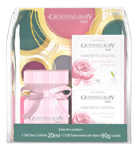  Kit Necessaire Giovanna Baby Classic Colônia + 2 Sabonetes