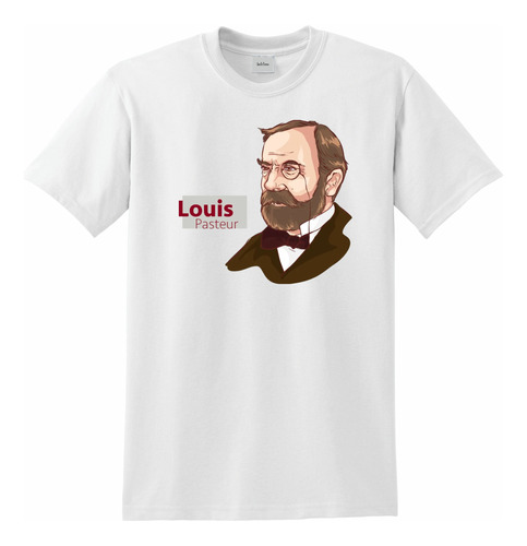 Camiseta Louis Pasteur Unisex, Estampado Sublimado Original