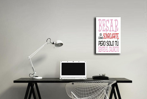 Vinilo Decorativo 40x60cm Frase Besar Es Como Sonrojarte Tu