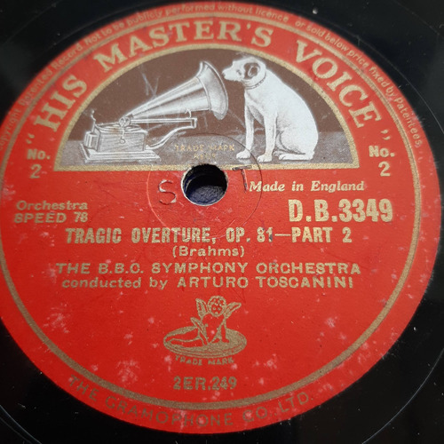 Pasta Arturo Toscanini Bbc Or Brahms Master Voice Tc49