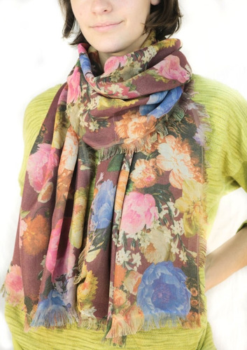 Pashmina Italiana Estampadas Floreadas Calidad Premium Impor