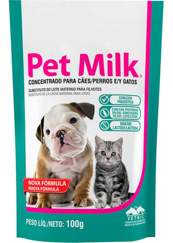 Pet Milk 100g - Substituto De Leite Para Filhotes