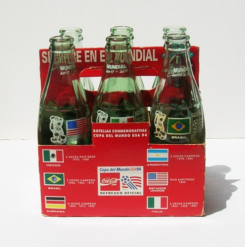 6 Botellas Conmemorativas De Coca Cola Copa Del Mundo Usa 94