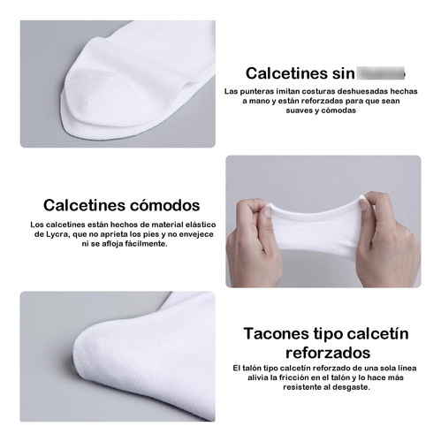 Calcetines Invisibles De Algodón Transpirables 15 Pares