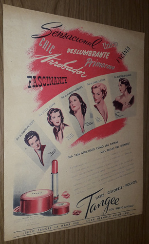 P182 Clipping Publicidad Lapiz Labial Tangee Año 1946 (Usado)