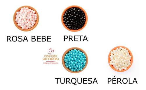 Imagem 3 de 9 de Perola Abs Inteira 8mm 1000 Peças - Escolha Até 4 Cores