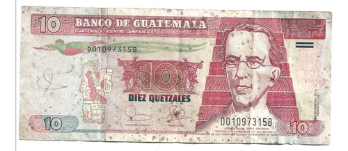 Liquido Billete De Guatemala.  10 Quetzales 2000