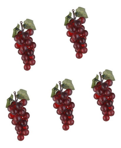 5 Unids Frutas Uvas Artificiales, Racimos De Uvas Realistas