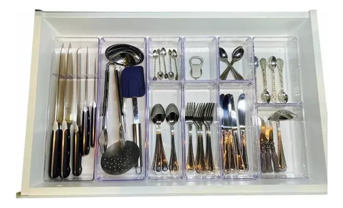 Kit 12 Organizador Acrílico Transparente Empilhável Modular
