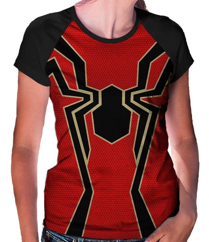 Camiseta Raglan Baby Look Homem Aranha Ref:497