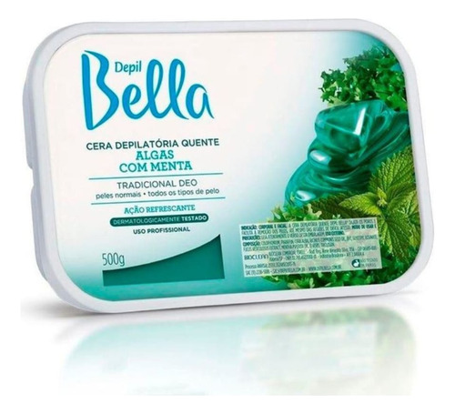 Cera Depilatória Quente - Algas Com Menta - Depil Bella 500g