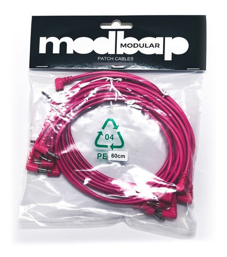 Pack 8 Cables Patch Pink Ángulo 60 Cm Modbap Modular