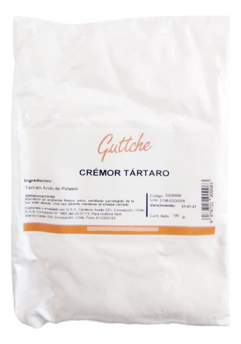 Cremor Tartaro 100g, Guttche Repostería