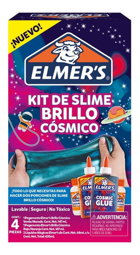 Elmers Slime Kit Brillo Cosmico 4 Piezas 