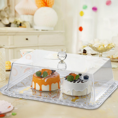 Bandeja Para Tartas Con Forma De Cúpula Oro Rectangular S