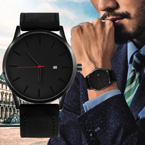 Reloj Fechero Analogo Hombre Caballero Cuero Ilusion Of Time