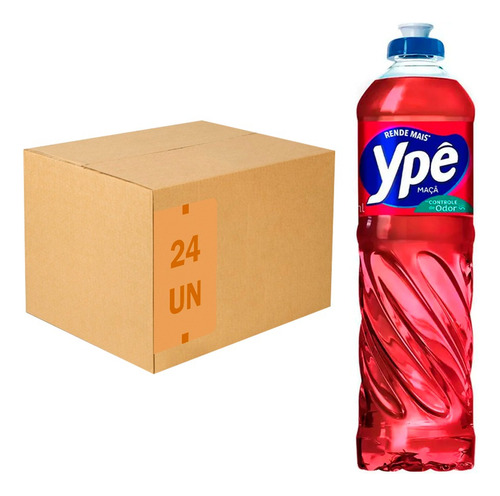 Detergente Líquido Maçã Ypê 500ml Caixa Com 24 Unidades
