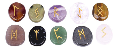 Conjunto De Runas De Piedra Vikingas, Piedras Multicolor