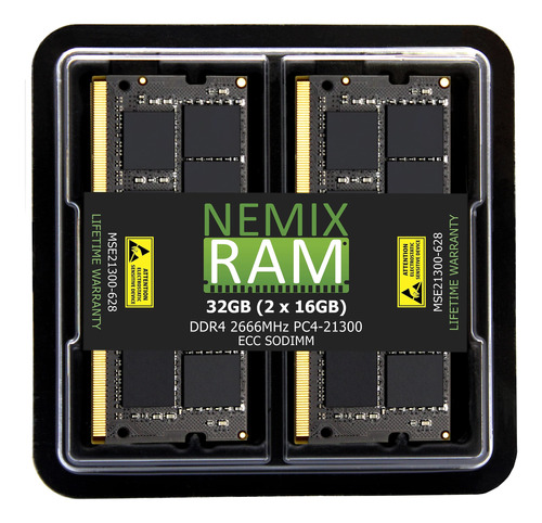 Nemix Ram 32 Gb (2 X 16 Gb) Ddr4-2666 Pc4-21300 Ecc Sodimm C