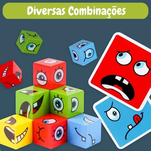 Jogo das Faces Cara Careta Diversas Combinações Cube Brinquedo Educativo  Inclusivo Tabuleiro Infantil Presente Menino Menina - Art Brink - Jogos de  Tabuleiro - Magazine Luiza