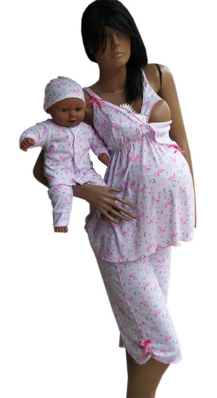 Pijama Materna Capri Blusa Botones Lactancia, Bebe | Envío gratis