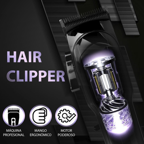 Máquina Cortadora de Cabello y Barba Xtreme Pro Inalámbrica con Pantalla LCD, 6 Peines y Estuche de Viaje
