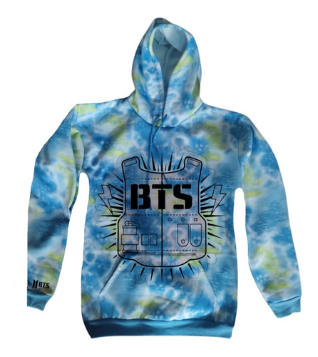 Sudadera Con Gorro Logo Bts Kpop Tie Dye