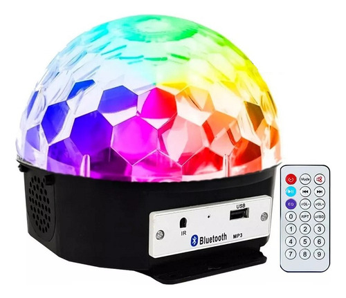 Globo Bola Maluca Led Magic Cristal Rgb Festas Mp3 Controle