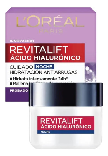 Crema Facial L'oréal Revitalift Noche Hialurónico 50 Ml