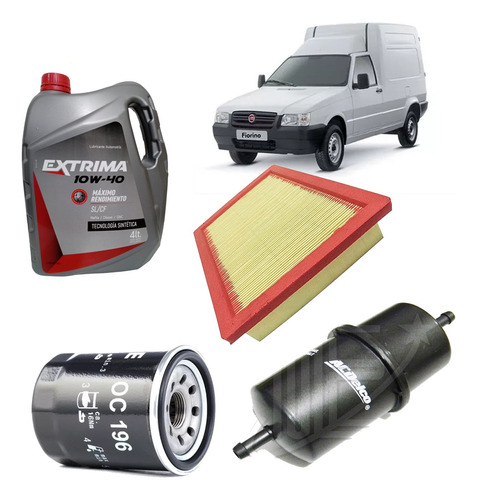 Kit 3 Filtros P/ Fiat Fiorino Fire 1.3 Aceite 10w40 4lt