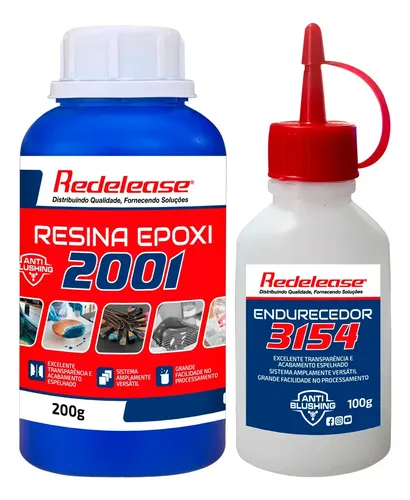 Resina Cristal Vidro Líquido (kit Comp. A 200g Comp. B 100g ...