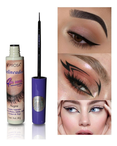 Prosa Delineador 4 En 1 De Ojos Con Brocha Negro 10g