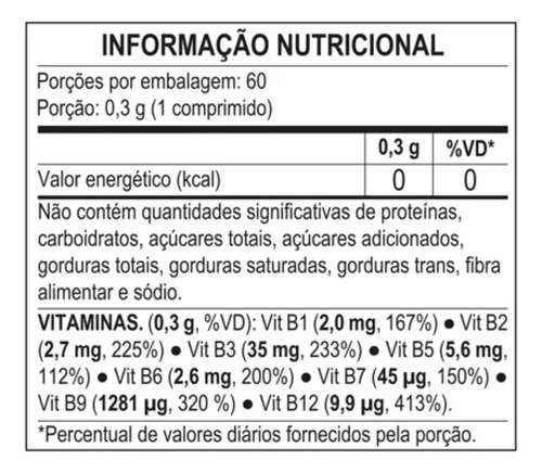 Complexo B Concentração Máxima 60 Comp Apisnutri