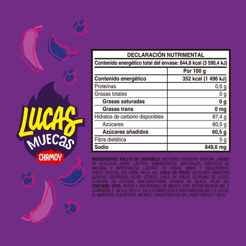 Lucas Muecas Paleta Con Chile En Polvo Sabor Chamoy 10 Pieza