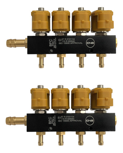 Riel De Inyectores De Gas Lp O Gnv 3ohm 4 Cil. X 2 Unidades