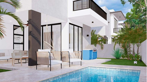 Villas En Venta En Punta Cana, 3 Habitaciones, 2niveles, Res