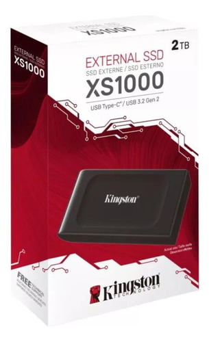 Disco Sólido Externo Kingston Sxs1000 2tb Preto