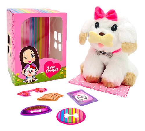 Peluche Perrita Galleta Campos Verdes Lara Lara Blanco