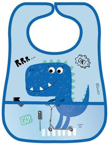 Babador Impermeável Clingo Dino Coleção Dino 29x28cm