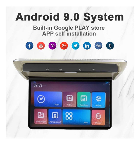 Tela Preta De Encosto De Cabeça Android De 19 , Bluetooth,