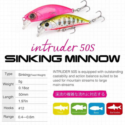 Señuelo Tsurinoya Intruder Letal Trucha 5 Cm 5 G Con Caja