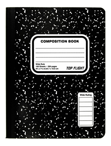 Top Flite Libro Cosido Para Composicin, Marmolado Blanco Y N