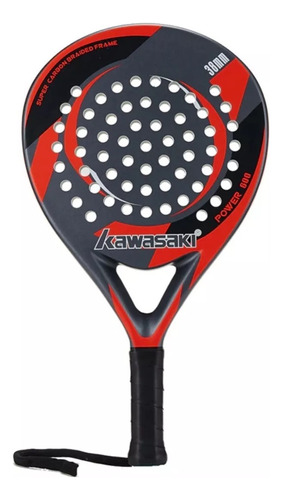 Raqueta Pala De Padel Kawasaki Power 600 Roja Fibra Carbono