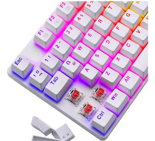 Teclado T-dagger Bora T-tgk315 Qwerty Red Español Blanco