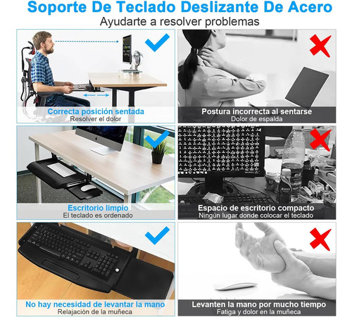 Base Soporte Para Teclado Computadora Escritorio Deslizante