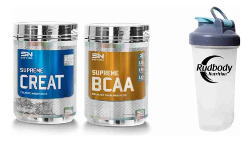 Combo Supreme - Bcaa 500 Gr. Blueberry+ Creat 500 Gr.+shaker