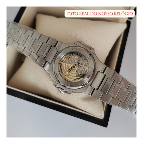 Relogio Patek Nautilus Automático Azul Tiffany Prateado Prateado Prateado Azul-celeste