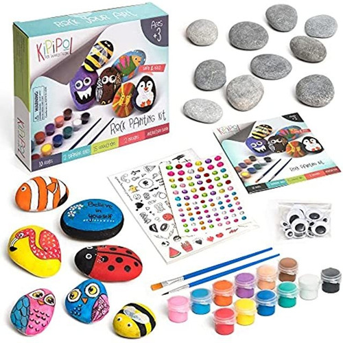 Kipipol Rock Painting Kit For Kids - Diy Arts And Crafts Se